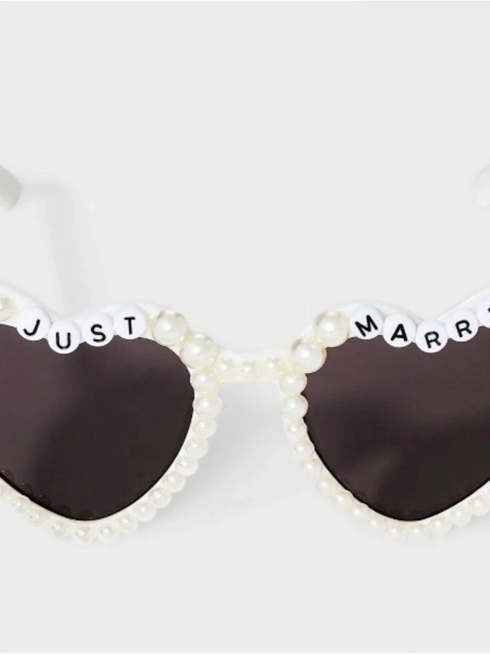Kids Pearl-Trim Heart Sunglasses - White